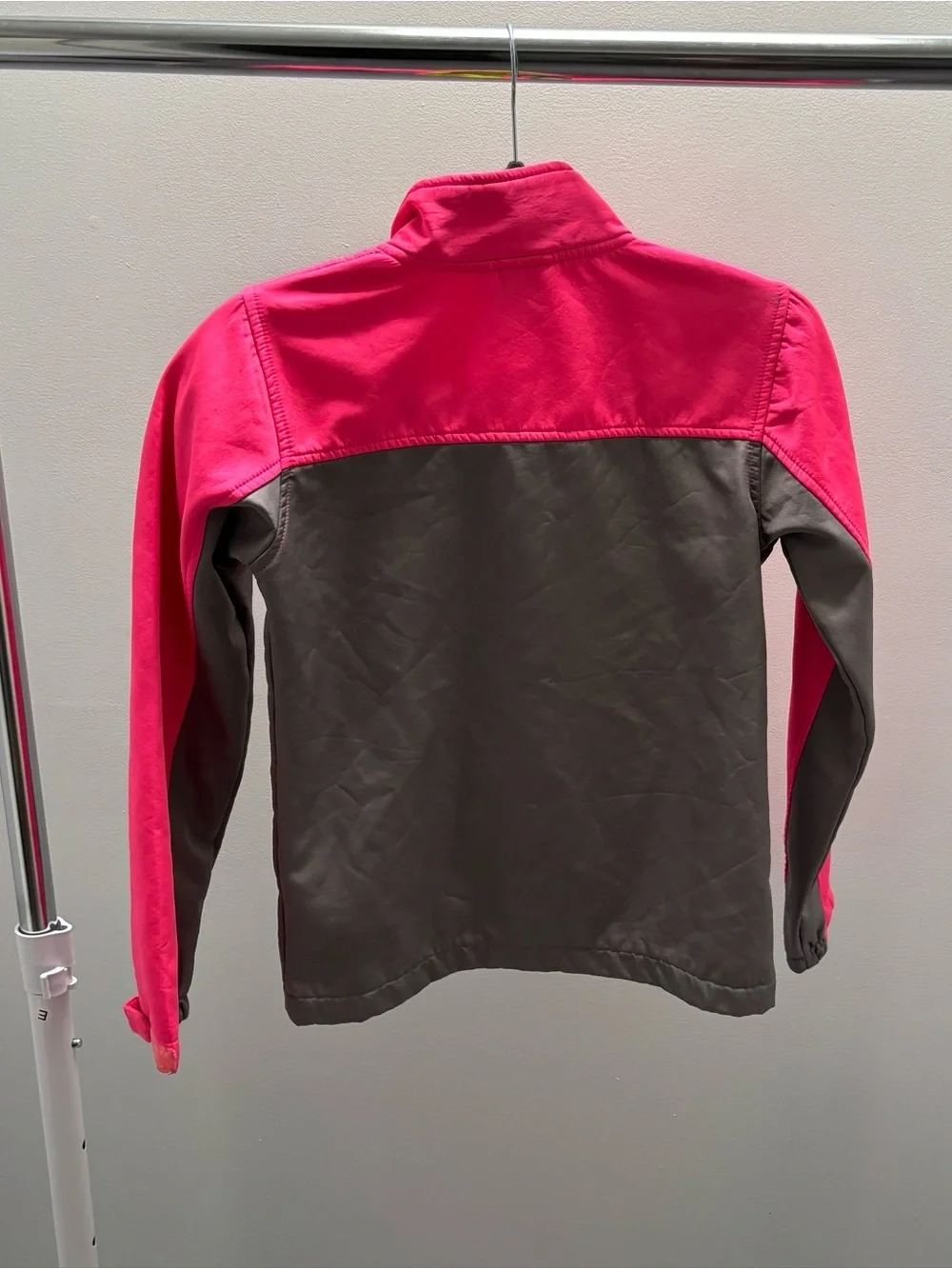 Nike Girls Hot Pink and Gray Jacket with Neon Yellow Accents